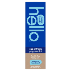 hello superfresh peppermint fluoride free toothpaste