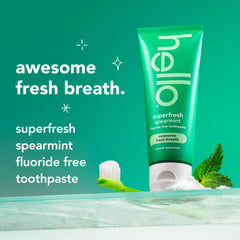 hello superfresh spearmint fluoride free toothpaste