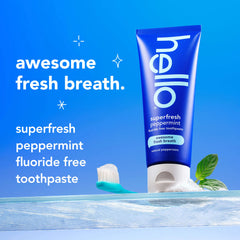 hello superfresh peppermint fluoride free toothpaste
