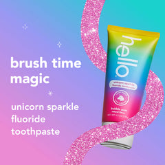 hello kids unicorn sparkle fluoride toothpaste
