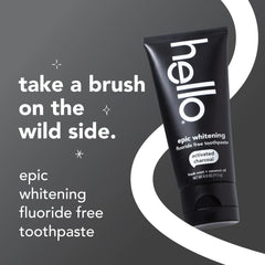 hello activated charcoal epic whitening fluoride free toothpaste