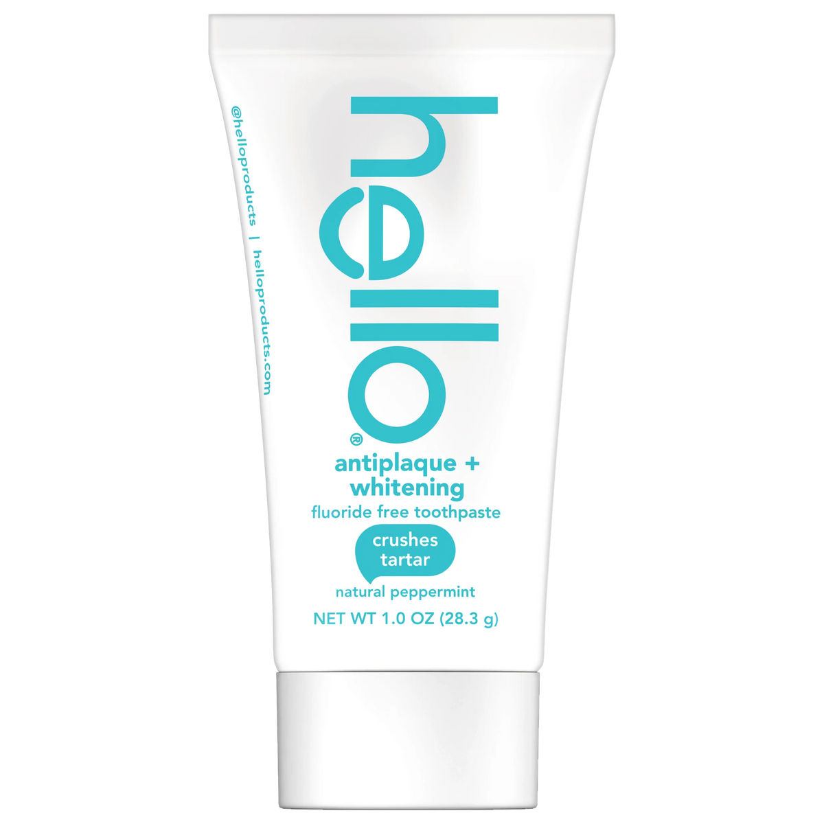 hello antiplaque + whitening fluoride free travel toothpaste