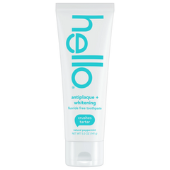 hello antiplaque + whitening fluoride free toothpaste