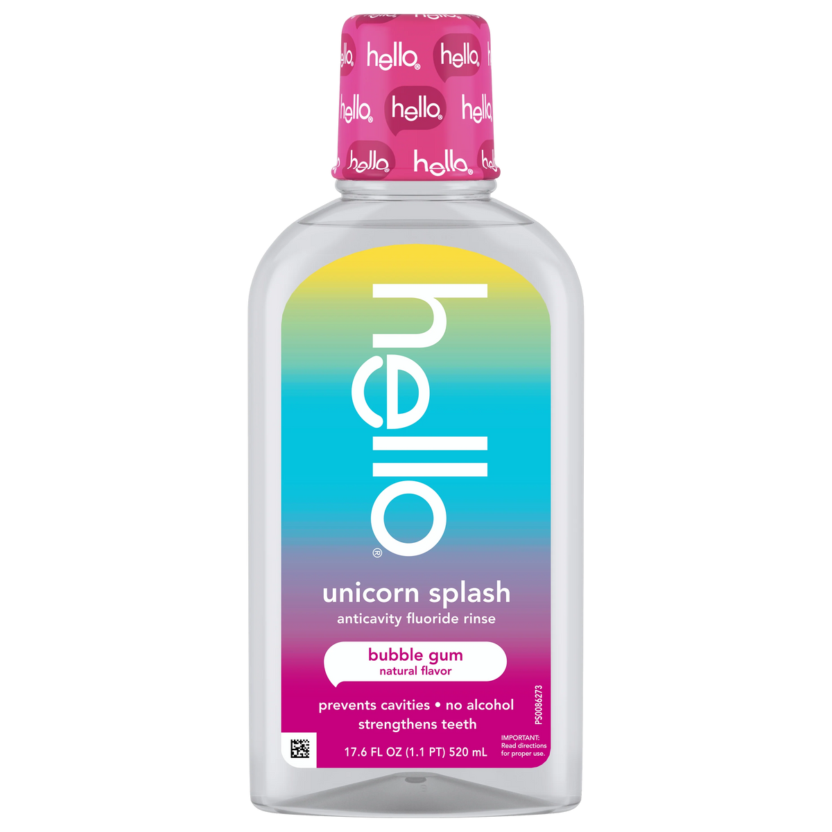 hello kids unicorn splash fluoride mouthwash
