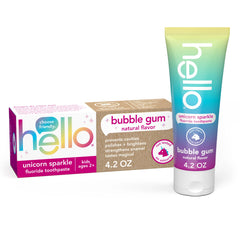 hello kids unicorn sparkle fluoride toothpaste